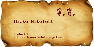 Hicke Nikolett névjegykártya